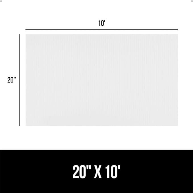 GORILLA GRIP DuraGuard Shelf Liner, Non-Adhesive Cabinet Liners for Kitchen Drawers, Shelves, Refrigerator, Pantry Storage, Bathroom Closet, Durable Waterproof BPA Free Ribbed Plastic, 20x10 White