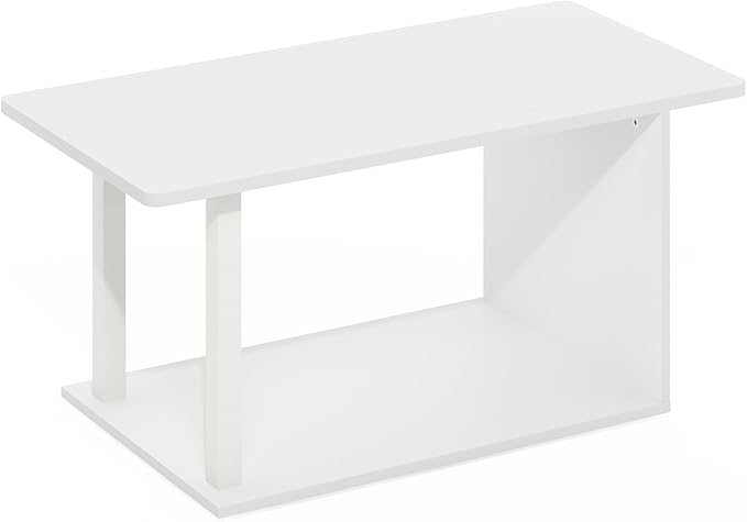 Furinno Basic Home Living Coffee Table, White/White