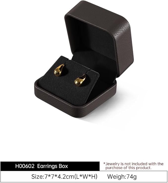 Earring Jewelry Box, Leather Earrings Box,Premium Jewelry Box Earrings,Luxury Earring Case (Brown)