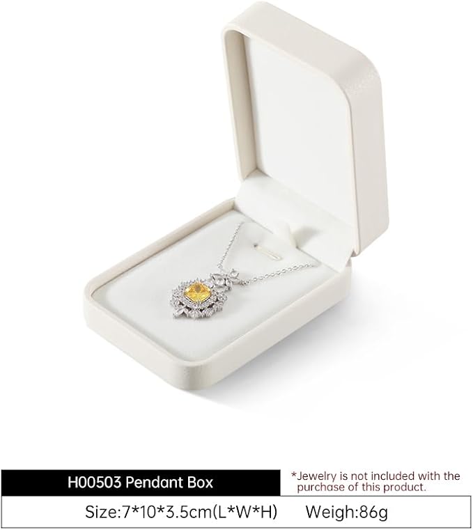 Necklace Box, Leather Gift Box,Premium Jewelry Boxes,Luxury Necklace Boxes For Jewelry Gift,Pendant (White)