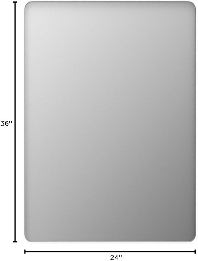 LOAAO 24x36 Inch White Metal Framed Bathroom Mirror for Wall, White Bathroom Vanity Mirror Farmhouse, Large Rounded Rectangle Mirror, Anti-Rust, Hangs Horizontally or Vertically