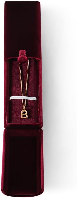 Necklace Jewelry Box，Velvet Gift Boxes for Women，Men Valentine Bracelet Long Display Cases (Red)