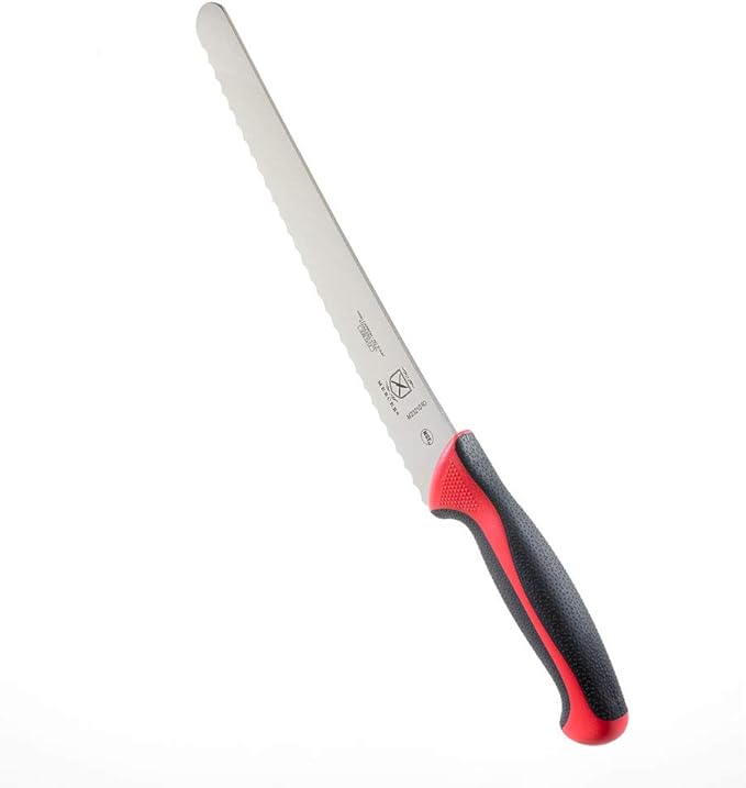 Mercer Culinary Millennia Color Handle Cutlery 10" Bread Knife (Wavy Edge Wide) Red