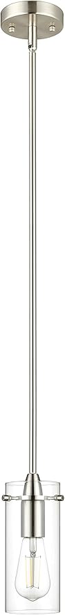 Brushed Nickel Pendant Lights Kitchen Island - Small Clear Glass Pendant Light Fixture