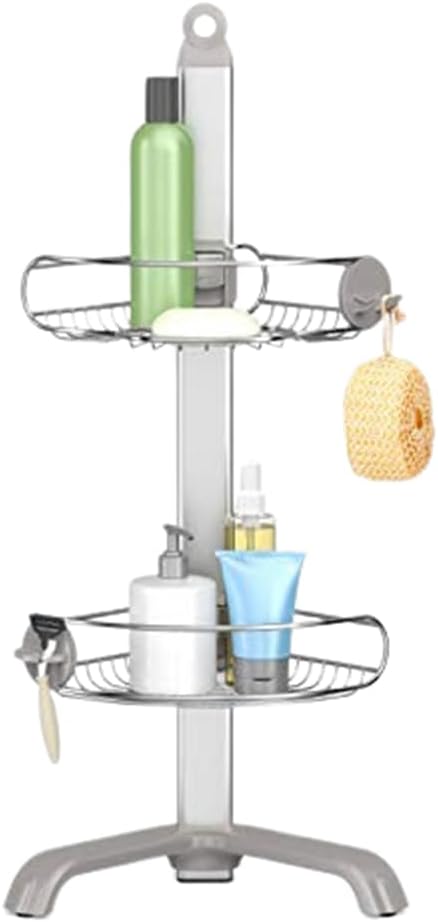 simplehuman Corner Shower Caddy, Stainless Steel and Anodized Aluminum