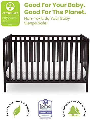 Delta Children Heartland 4-in-1 Convertible Crib - Greenguard Gold Certified, Dark Chocolate