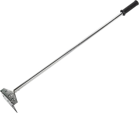 Heavy Duty Charcoal Grill Rake Ash Tool Accessories With Rubber Handle, Kettle Grill Pizza Oven Ash Rake - 32 Inch