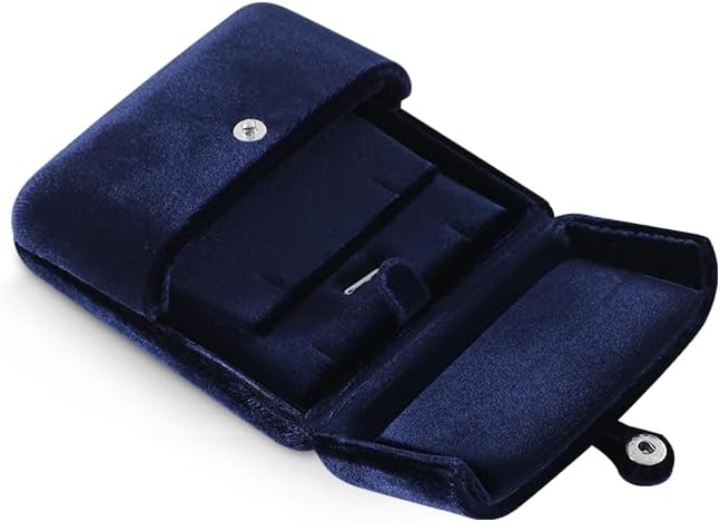 Necklace Jewelry Box，Velvet Earring Gift boxes Display，Valentine Necklaces Holder for Women，Men Earrings Storage Cases (Blue)