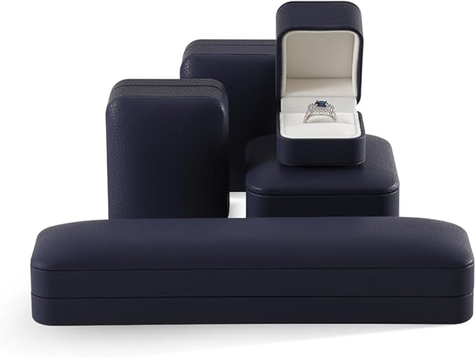 Leather Ring Display Box - Luxury Gift Box for Wedding, Anniversary & Premium Jewelry