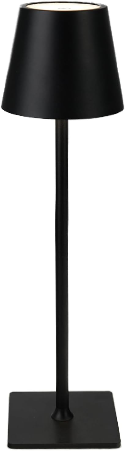 Cordless Table Lamp, Rechargeable Table Lamp with Touch Dimmable Control, Portable LED Desk Lamp for Indoor Patio (Black-Rectangle, 1)