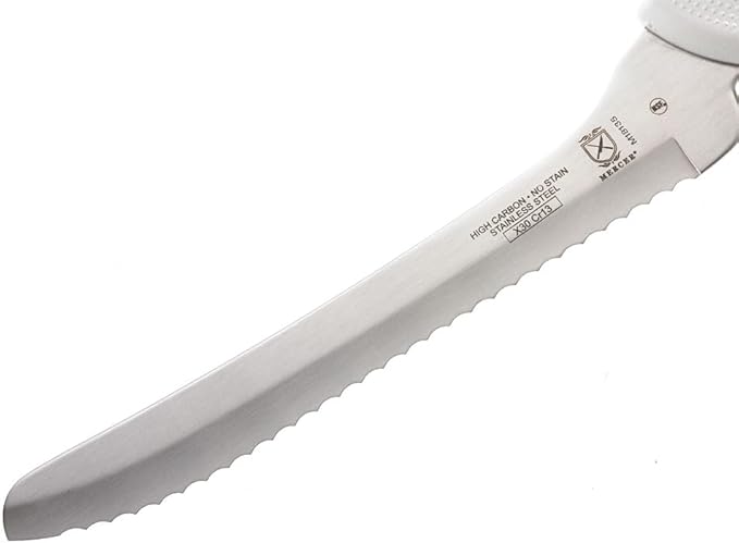 Mercer Culinary Ultimate White, 8 Inch Offset Bread Knife