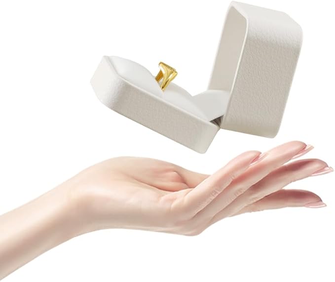 Bracelet Box, Leather Gift Box For Women,Premium Jewelry Boxes,Luxury Bangle Box (White)