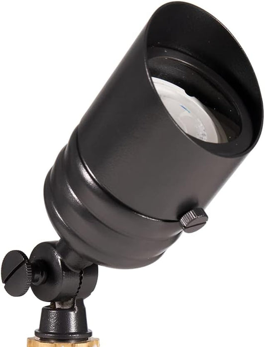 VOLT Fat Boy 12V Brass Outdoor Mini Spotlight (Black) for Low Voltage Landscape Lighting of Yard, Lawn, Garden, Patio, Trees & House