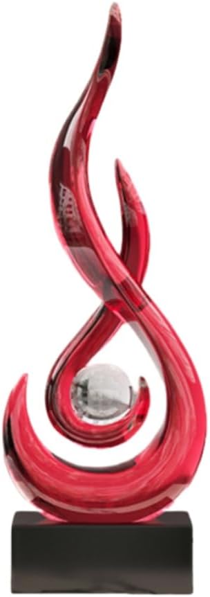 AWNR Abstract Art Deco Decor Statues for Home,Shelves,Table,Living Room, Dining Room,Modern Sculpture Decoraciones of Homes for Sale (Transparent red)