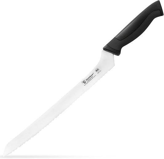 12-Inch Offset Serrated Bread Knife, Premium High Carbon Stainless Steel Blade Knife for Bread with Ergonomic Handle, NSF Certified, DT-31 Series, Black