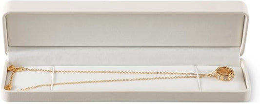 Necklace Box, Leather Bracelet Gift Box,Premium Small Gift Boxes,Luxury Jewelry Box For Chains (White)