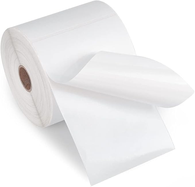 L LIKED 4 Rolls 4" x 6" Direct Blank Thermal Shipping Labels with 450 per Roll - Compatible with Zebra 2844 ZP-450 ZP-500 ZP-505 (4 Rolls - 1800 Labels)