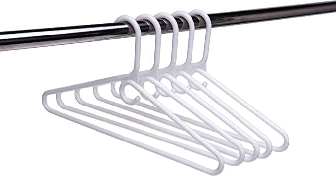 Clothes Hangers 60 Pack Plastic - Heavy Duty Space Saving Coat, Velvet Hangers, Pant Hangers for Closet Organization - Durable Non-Slip, White Wardrobe Essentials Bulk Storage