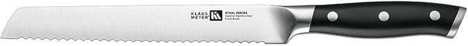 Stahl High Carbon Exclusive German Steel 8 inch Bread Knife (Black)