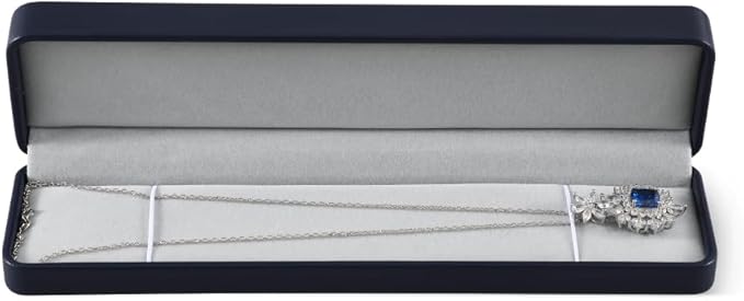 Bracelet Box, Leather Necklace Gift Box,Premium Small Jewelry Box,Luxury Gift Box For Chains (Blue)