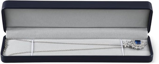 Bracelet Box, Leather Necklace Gift Box,Premium Small Jewelry Box,Luxury Gift Box For Chains (Blue)