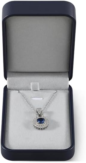 Necklace Gift Box, Leather Small Jewelry Box,Premium Jewelry Box For Necklaces,Luxury Necklace Case (Blue)