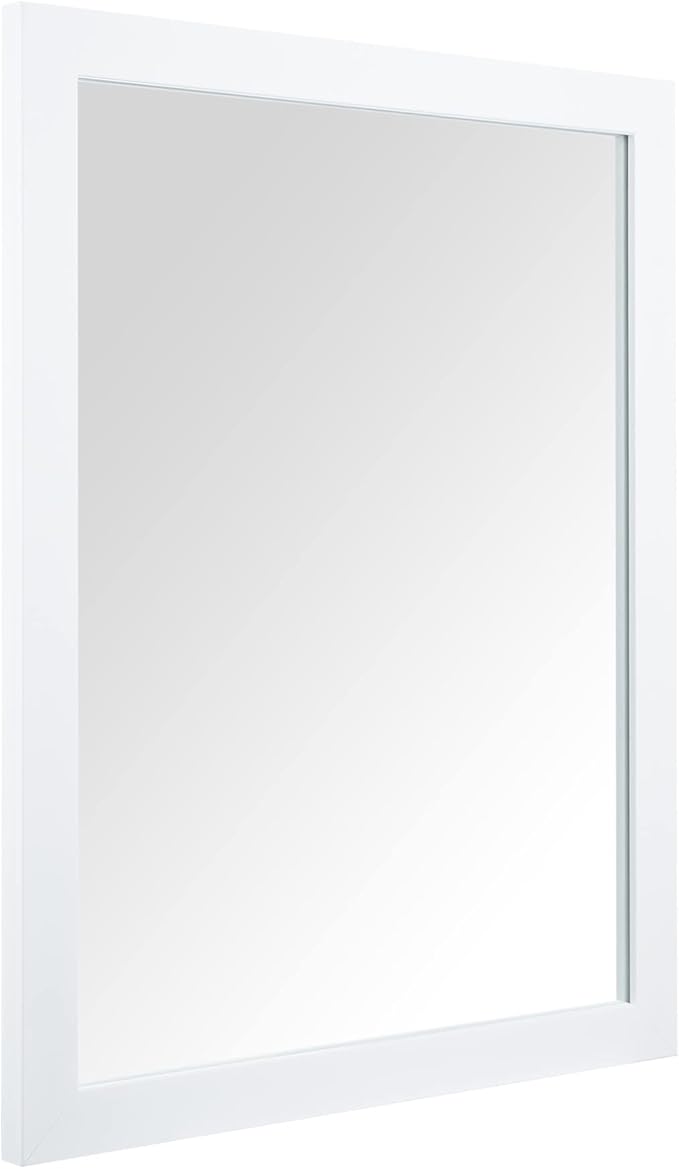 BOMINICA Rectangular Wall Mirror Framed Wall Mirror 16” x 20” for Bathroom, Living Room, Vanity, White
