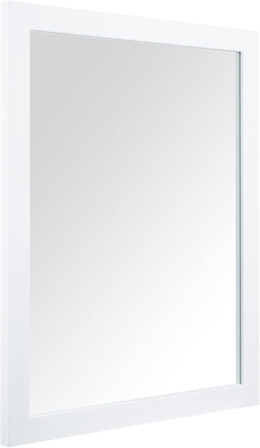 BOMINICA Rectangular Wall Mirror Framed Wall Mirror 16” x 20” for Bathroom, Living Room, Vanity, White