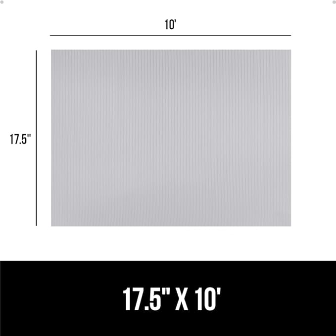 GORILLA GRIP DuraGuard Shelf Liner, Non-Adhesive Cabinet Liners for Kitchen Drawers, Shelves, Refrigerator, Pantry Storage, Bathroom Closet, Durable Waterproof BPA Free Ribbed Plastic, 17.5x10 Lt Gray