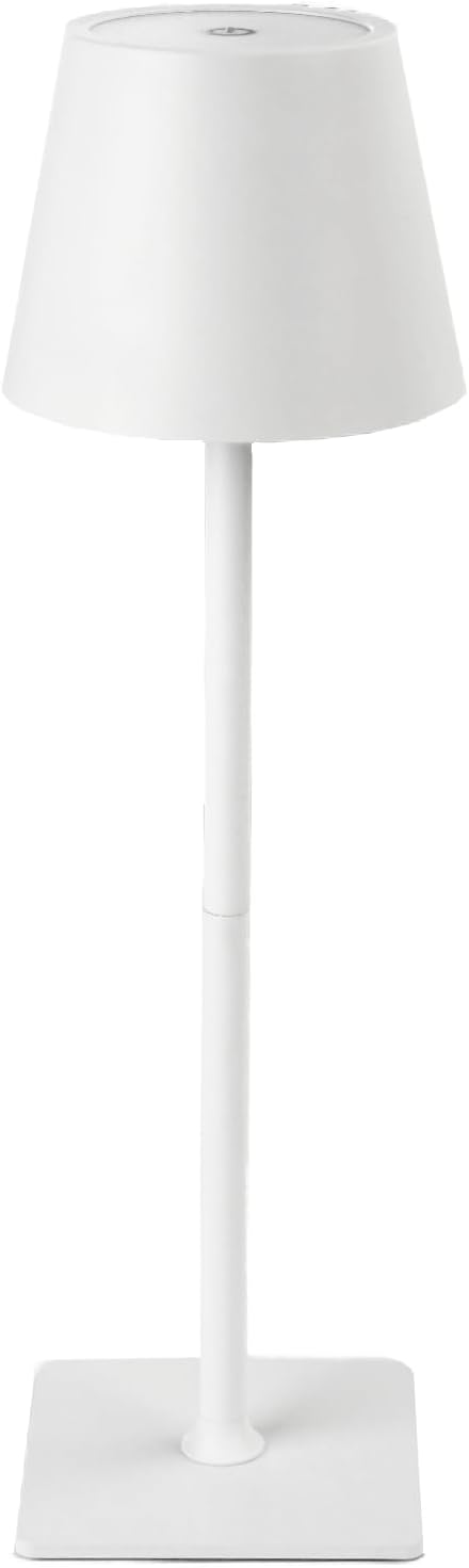 Cordless Table Lamp, Rechargeable Table Lamp with Touch Dimmable Control, Portable LED Desk Lamp for Indoor Patio (White-Rectangle, 1)