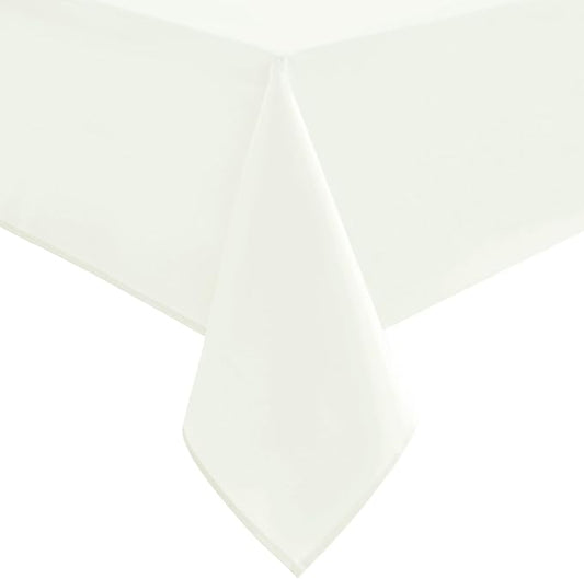 Hiasan Ivory Tablecloth for Square Tables - Waterproof and Spillproof Washable Fabric Table Cloth for Dining Room Kitchen Party, 70 x 70 Inch