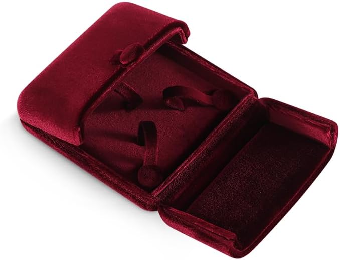 Velvet Bracelet Box，Ceremony Gift Boxes for Jewelry Display，Bracelets Holder for Women，Men Valentine Gifts Case (Red)