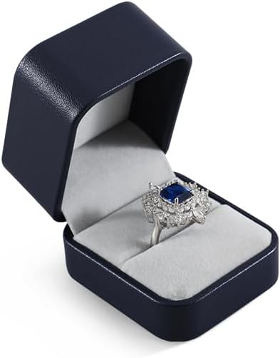 Ring Box, Leather Ring Case,Premium Mens Jewelry Box,Luxury Ring Box For Proposal,Blue Ring Boxes