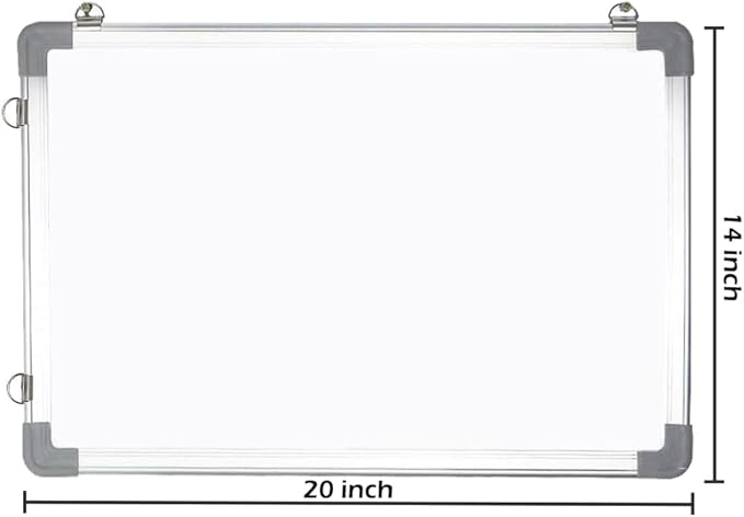 Dry Erase White Board, 20x14Inch (50x35cm) for Wall Whiteboard Aluminum Frame Hung for Kids Draw and Write Teach