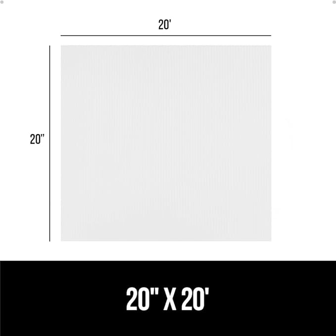GORILLA GRIP DuraGuard Shelf Liner, 20x20 Non-Adhesive Cabinet Liners for Kitchen Drawers, Shelves, Refrigerator, Pantry Storage, Bathroom Closet, Durable Waterproof BPA Free Ribbed Plastic, White