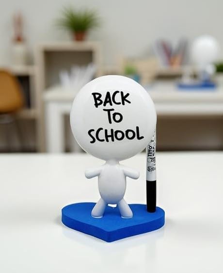 Coworker Gifts - TITTO in Love, Draw Your Ideas - Home Gift - Deco Your Desk - Ceramic Doll - Titto The Dry Erase Message & Memo Doll Whiteboard - Blue Office (Blue)