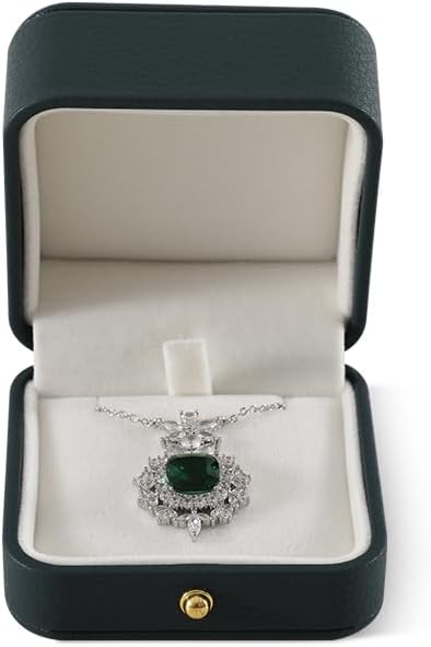 Necklace Gift Box, Leather Small Jewelry Box,Premium Jewelry Box For Necklaces,Luxury Necklace Case (Dark Green)