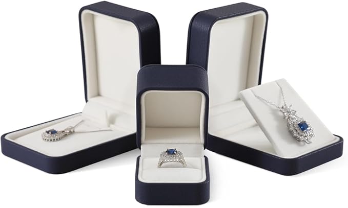 Leather Ring Display Box - Luxury Gift Box for Wedding, Anniversary & Premium Jewelry