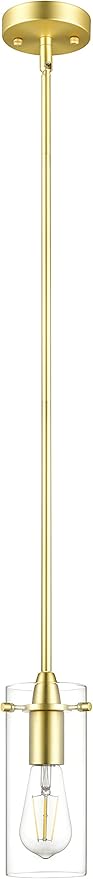 Satin Brass Pendant Lights Kitchen Island - Small Clear Glass Pendant Light Fixture