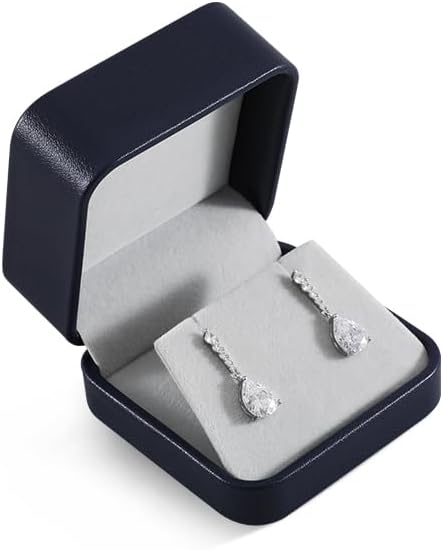 Earring Jewelry Box, Leather Earrings Box,Premium Jewelry Box Earrings,Luxury Earring Case (Blue)