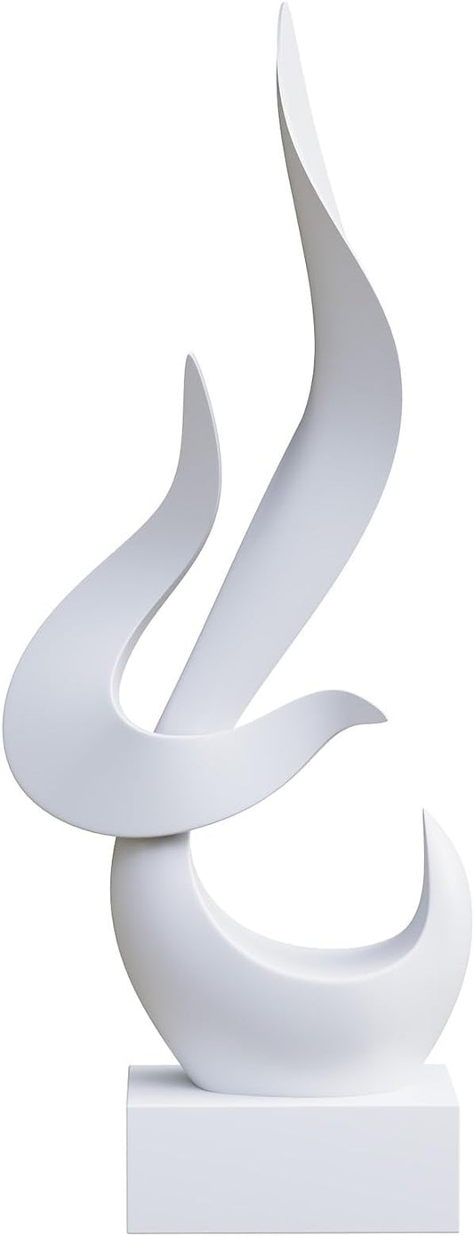 Dosker White Flame Sculptures Home Decor, Abstract Statues Shelf Decor, Table Decor for Living Room Office, Kitchen
