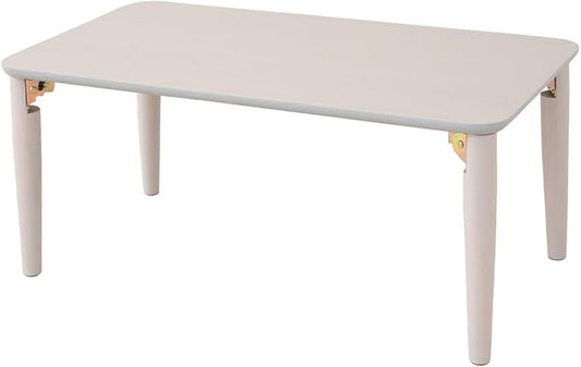 EMOOR Wood Folding Coffee Table Rectangle Medium (17.7"x31.5") Light Gray, Floor Sitting Low Table Small Space Minimalist Japanese Tatami Room