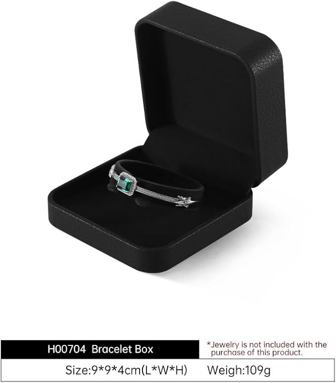 Bracelet Boxes For Jewelry Gift, Leather Bangle Box,Premium Bracelet Holder,Luxury Jewelry Gift Boxes (Black)