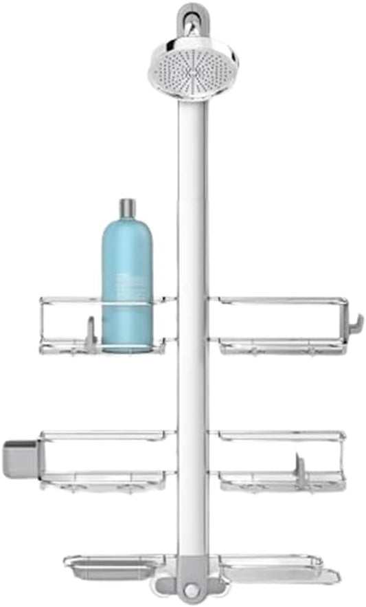 simplehuman Adjustable and Extendable Shower Caddy XL, Stainless Steel and Anodized Aluminum