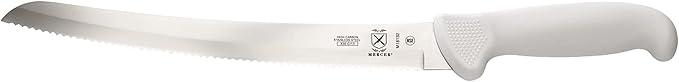 Mercer Culinary Ultimate White 10" Curved Wavy Edge Bread Knife, White