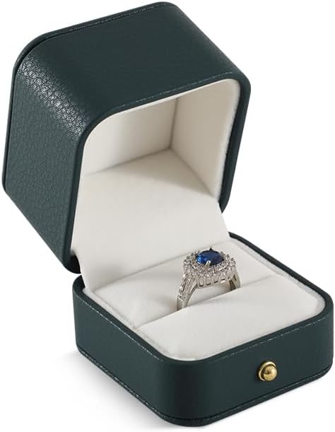 Ring Box, Leather Ring Case,Premium Mens Jewelry Box,Luxury Ring Box For Proposal,Dark Green Ring Boxes