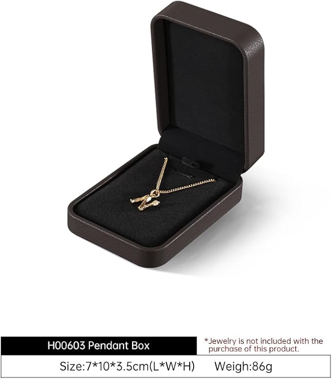 Necklace Gift Box, Leather Small Jewelry Box,Premium Jewelry Box For Necklaces,Luxury Necklace Case (Brown)