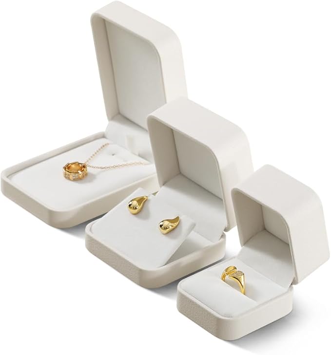 Earring Box, Leather Earring Gift Box,Premium Earring Boxes For Jewelry Gift,Luxury Earring Boxes (White)