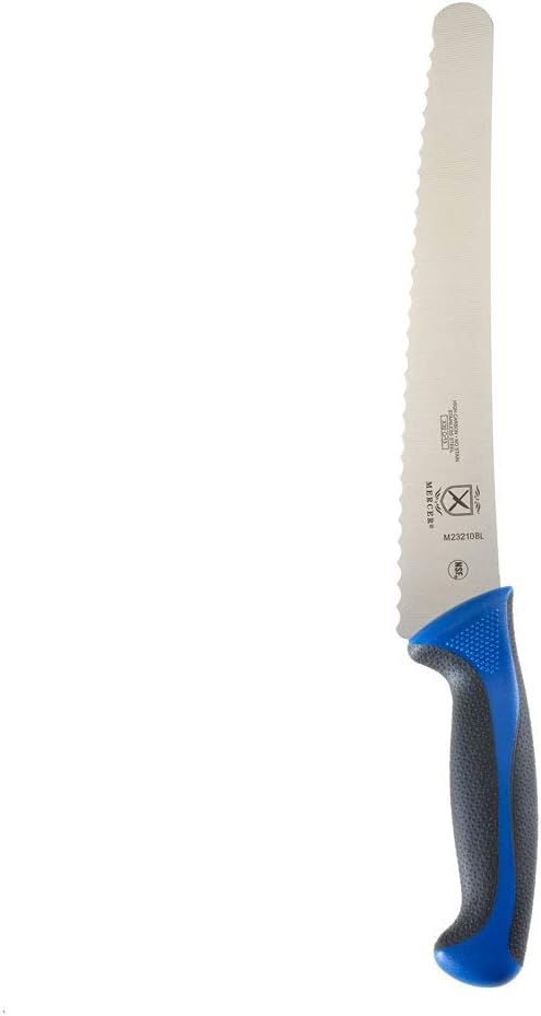 Mercer Culinary Millennia Colors Bread Knife, 10-Inch Wavy Edge Wide, Blue