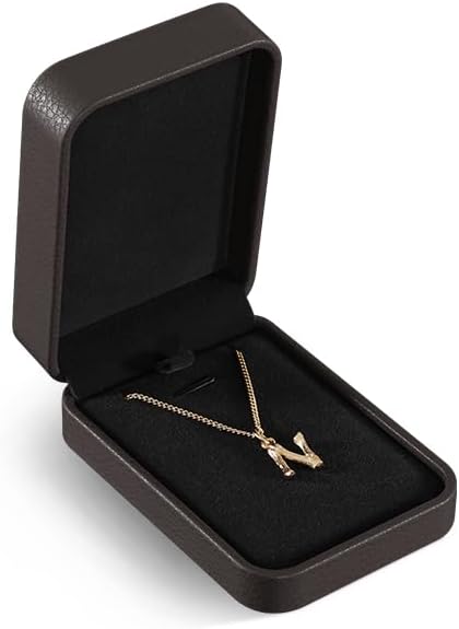 Necklace Gift Box, Leather Small Jewelry Box,Premium Jewelry Box For Necklaces,Luxury Necklace Case (Brown)